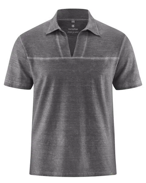 HempAge HempAge Herren T-Shirt Retro Hanf/Biobaumwolle, Anthrazit(grau), – Produktbild 1 von 3
