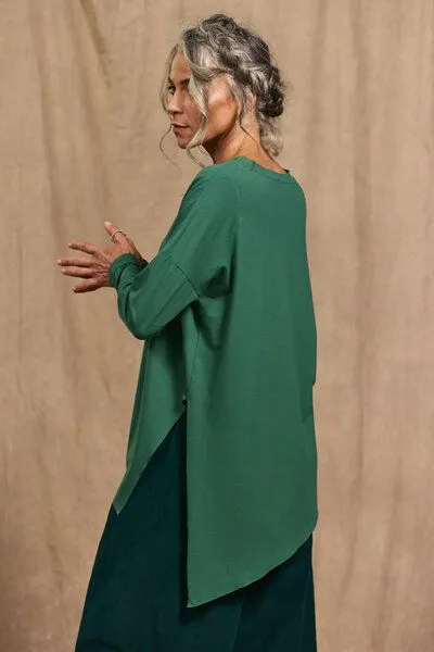 KOKOworld KOKOworld Longsleeve-Bluse Seki aus EcoVero-Viskose, Jade (grün), – Produktbild 4 von 4
