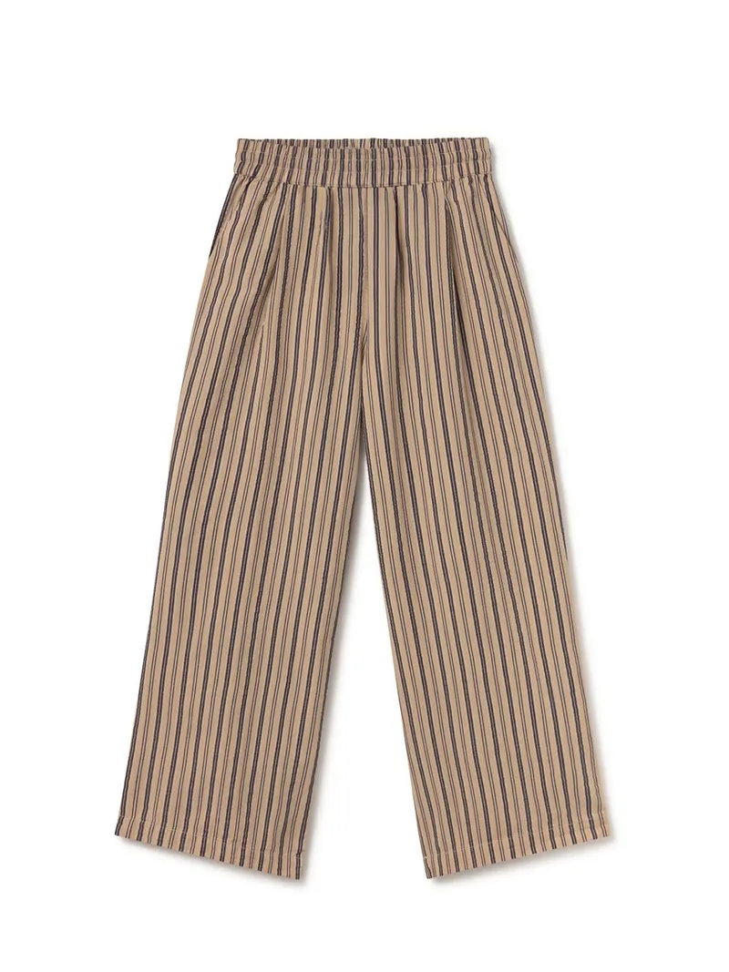 TWOTHIRDS TWOTHIRDS Damen vegan Hose Macarella Marineblau Gestreift, Beige, – Produktbild 2 von 2