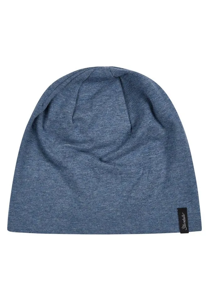 Sterntaler Sterntaler Beanie OCS Beanie melange (1-St) Kindermütze aus weichem Melange-Singlejersey, Blau|silberfarben, – Produktbild 4 von 5