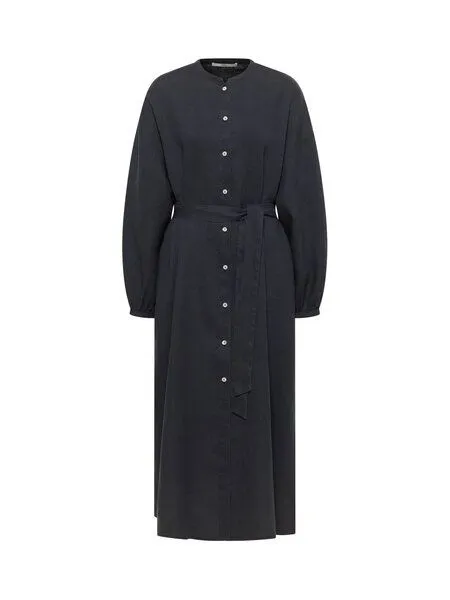 LANIUS LANIUS Midikleid (GOTS) aus Bio-Leinen, Midnight, – Produktbild 4 von 4