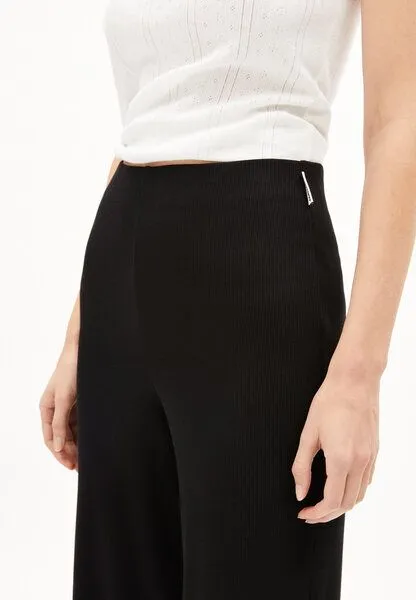 ARMEDANGELS ARMEDANGELS NIANAA RIB Damen Ripp-Jerseyhose aus Bio-Baumwoll Mix, Black, – Produktbild 3 von 4