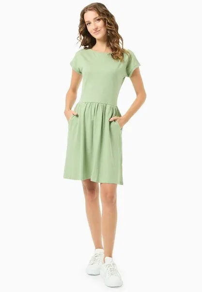 ORGANICATION ORGANICATION Slub-Jersey-Kleid aus Bio-Baumwolle, Fern green, – Produktbild 1 von 4