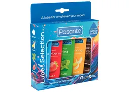 Pasante Gleitgel Lubes Selection, Set mit 5x15ml, 5-tlg., verschiedene Sorten Gleitgel mit Aroma & ohne Parabene – Produktbild 1 von 1