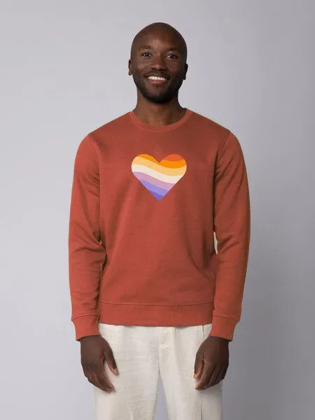 watapparel watapparel Sweatshirt Unisex Rainbow Heart, Heritage brown, – Produktbild 2 von 3
