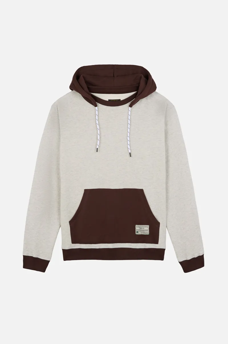 Trendsplant Trendsplant Herren vegan Oversize-Hoodie Warm Meliertes Grau/Kaffee, Braun, – Produktbild 1 von 2