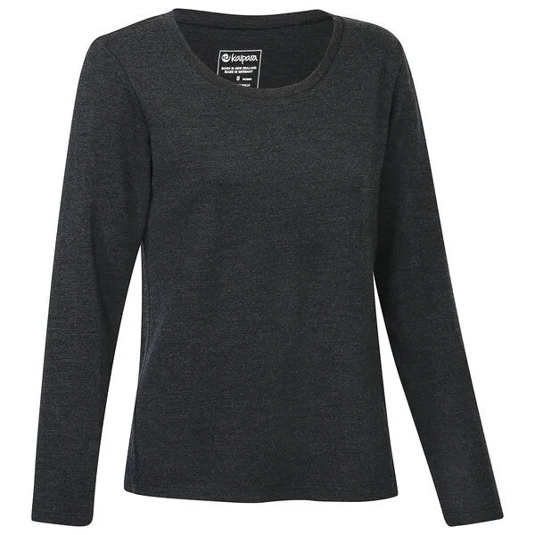 Kaipara - Merino Sportswear Kaipara - Merino Sportswear Urban Merino Longsleeve Damen Regular 270, Black melange, – Produktbild 2 von 2