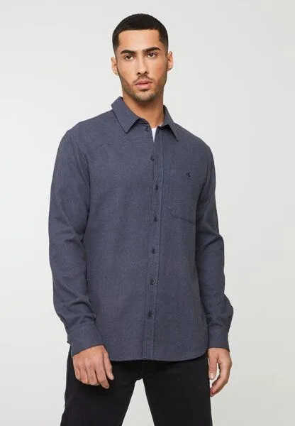recolution Hemd aus Tencel Bio-Baumwolle Mix | DISANTHUS TWOTONE recolution, Dark arctic blue (blau), – Produktbild 1 von 4