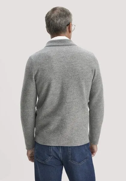 hessnatur hessnatur Strickjacke Regular aus reiner Bio-Merinowolle, Grau, – Produktbild 2 von 4
