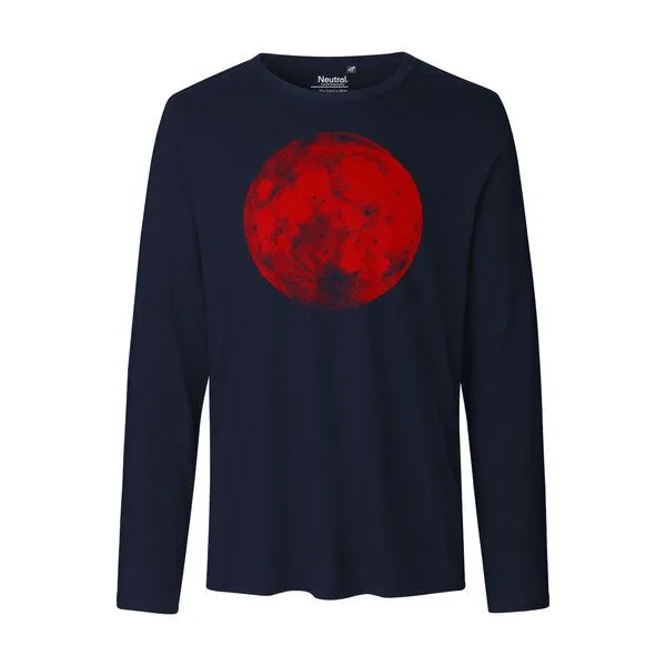 HANDGEDRUCKT HANDGEDRUCKT "Supermond" Männer Longsleeve, Navy, – Produktbild 2 von 3