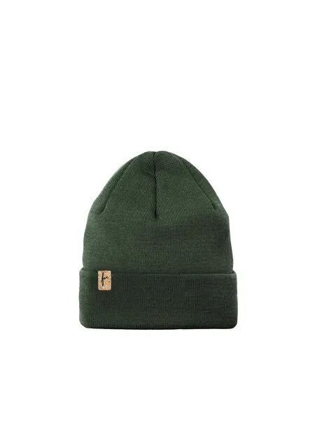 FUXBAU FUXBAU Kinder Merino Kork Beanie, Waldgrün, – Produktbild 2 von 4