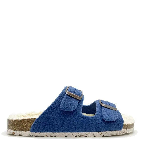 thies Vegane "thies ® Recycled Plush PET Bio Sandale" aus rec. PET & Biobaumwolle, Ocean (blau), – Produktbild 1 von 4