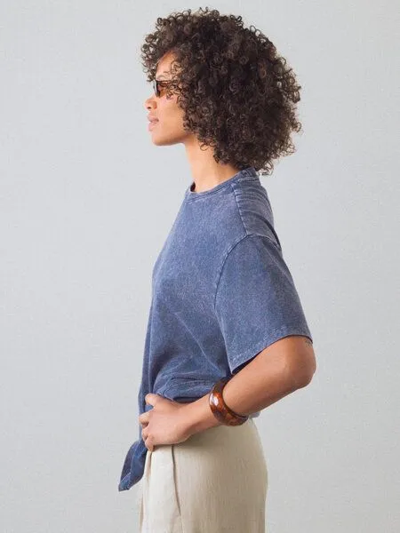 Honest Basics Honest Basics Hipster Shirt aus Bio- und recycelter Baumwolle, Denim, – Produktbild 4 von 4
