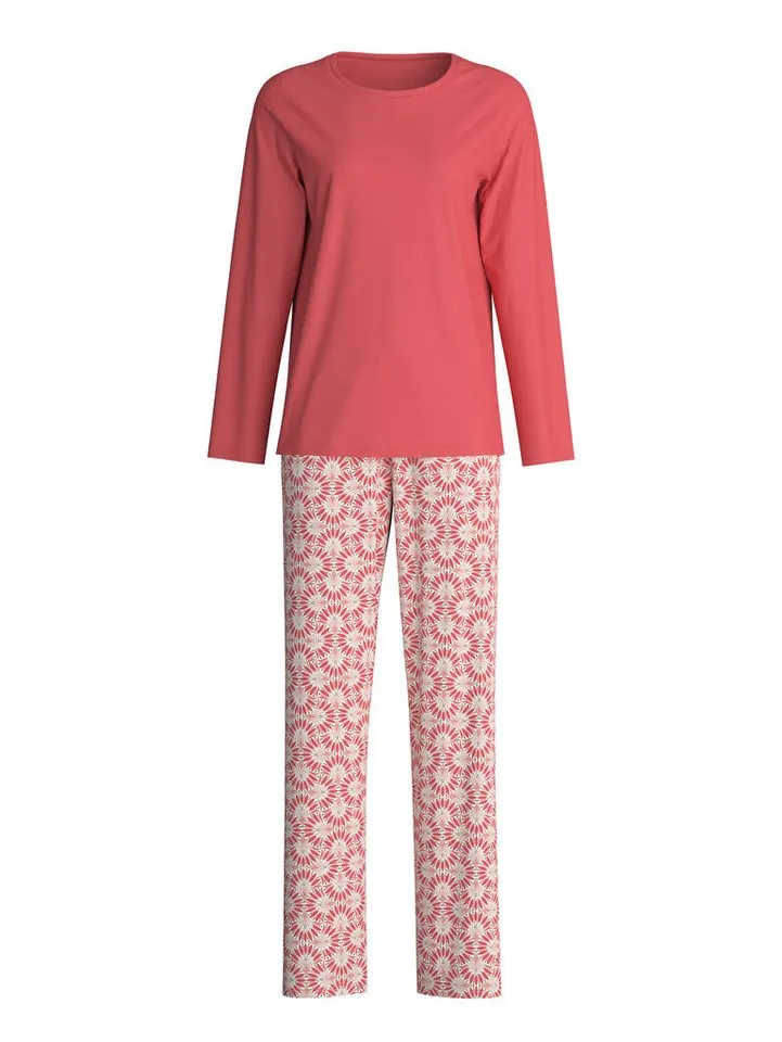 CALIDA CALIDA Pyjama Cotton Special Damen (2 tlg) lang, weich und komfortabel, Rot, – Produktbild 2 von 4