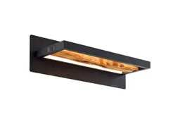 Brilliant Brilliant LED Wandleuchte Chaumont, LED fest integriert, Warmweiß, Breite 35 cm, 930 lm, Aluminium/Metall/Holz, schwarz/holz – Produktbild 1 von 1