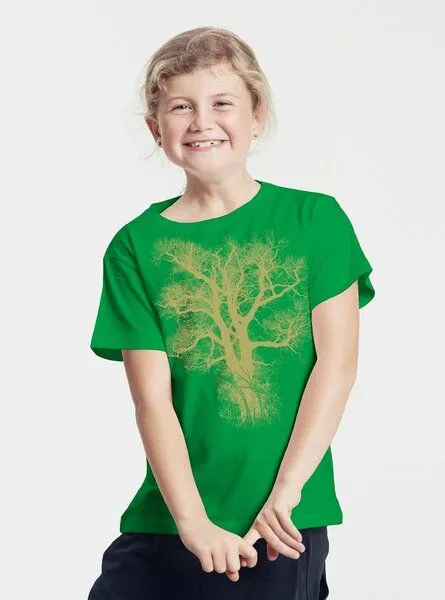 Peaces.bio - handbedruckte Biomode Peaces.bio - handbedruckte Biomode Bio-Kinder T-Shirt Chestnut, Grün, – Produktbild 2 von 2