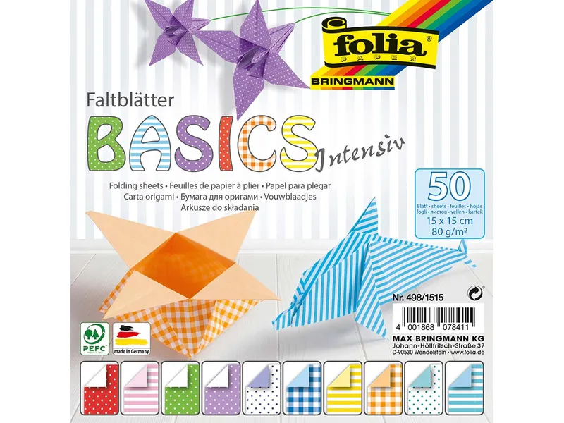 folia folia Faltblätter "Basics Intensiv" 80g/m², 15x15cm – Produktbild 1 von 1