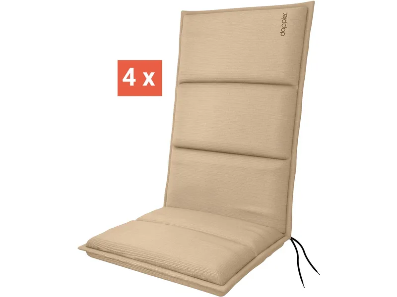 Doppler doppler Auflage "CITY" für Hochlehner, 4er-Pack, 119x48x6 cm, Polyester, sand – Produktbild 1 von 1