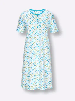 Comtessa Sleepshirt weiß-türkis-bedruckt – Produktbild 1 von 1