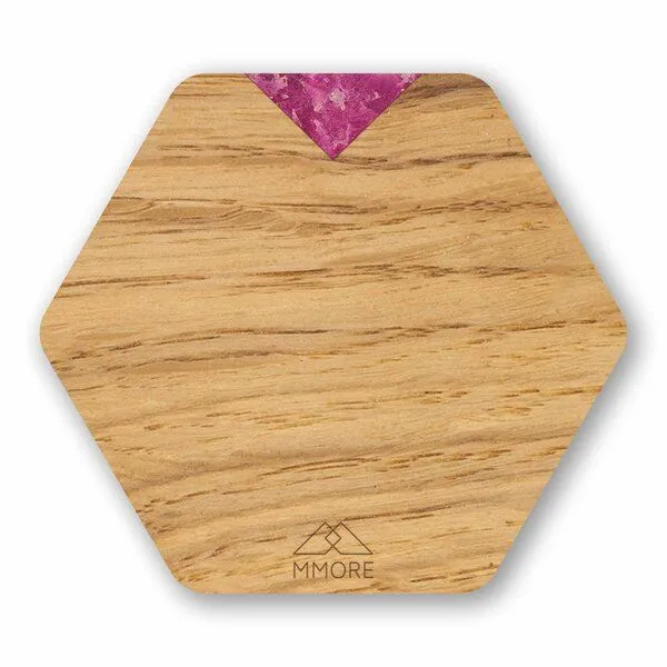 MMore MMore Untersetzer aus Holz - Amerikanischer Nussbaum, Eichenholz und organische Materialien / 4er-Set, Rosen, – Produktbild 1 von 5