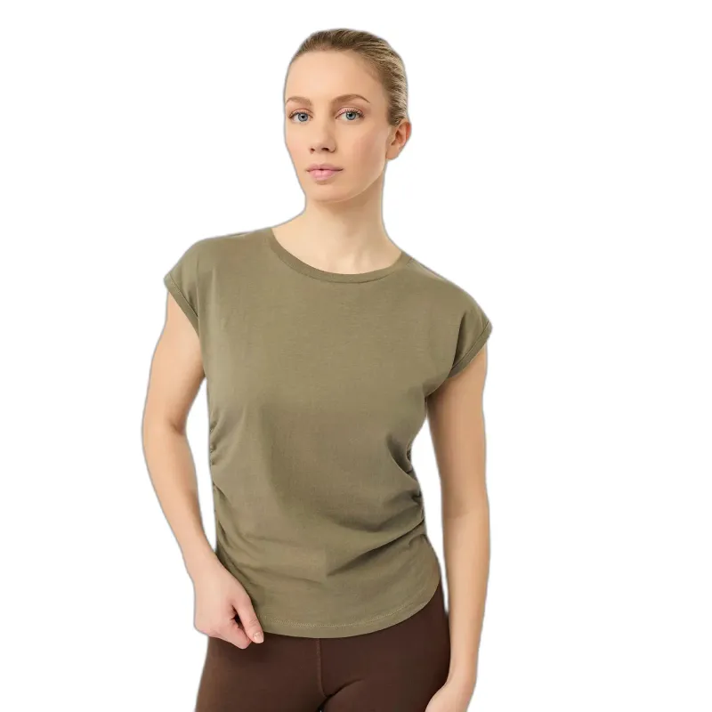 mandala Damen-T-Shirt mit seitlichen Rüschen Mandala, Vert, – Produktbild 1 von 1