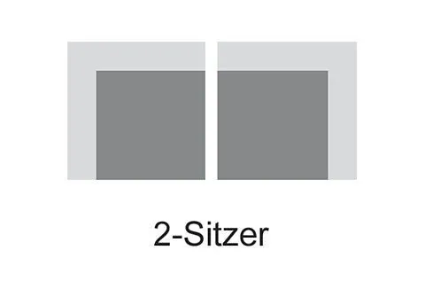 DOMO collection 2-Sitzer Alisson kubische Formensprache mit abgerundeten Details, Breite 164cm, fester Sitzkomfort, Grau, – Produktbild 4 von 4