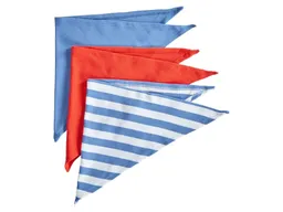 HANS NATUR Baby und Kinder Dreieckstuch Bio-Baumwolle 3er Set blau rot Maße 60 x 30 cm – Produktbild 1 von 1
