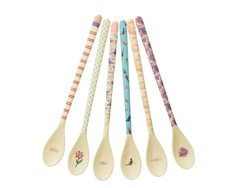 RICE RICE Latte-Macchiato-Löffel Melamin Löffel Set 6 Stück, 22,5 cm, für Latte & Dessert – Produktbild 1 von 1