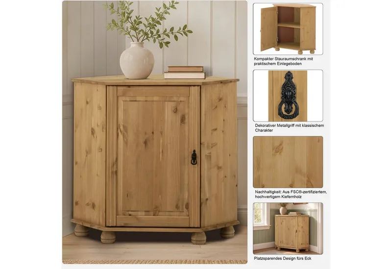 OTTO home Kommode Finca, Eckkommode, Beige, – Produktbild 4 von 5