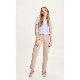 KnowledgeCotton Apparel KnowledgeCotton Apparel Straight Twill Pants STELLA - NUANCE BY NATURE – Produktbild 1 von 1