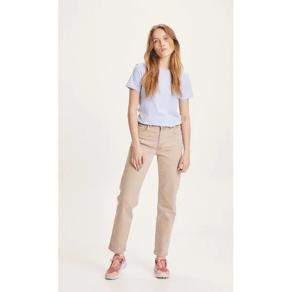 KnowledgeCotton Apparel KnowledgeCotton Apparel Straight Twill Pants STELLA - NUANCE BY NATURE, Beige (incense), – Produktbild 1 von 2