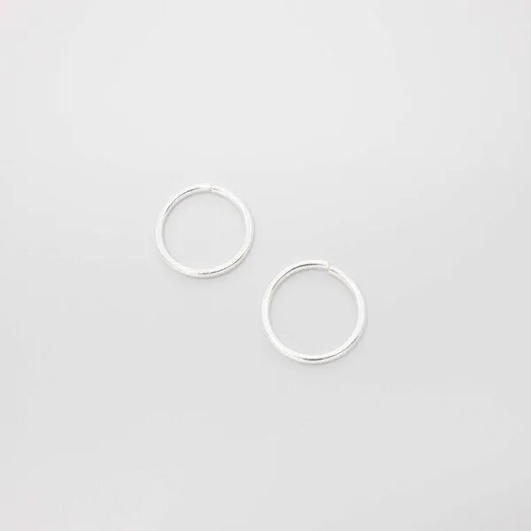 fejn jewelry fejn jewelry Creole 'shiny mini hoops', Silber, – Produktbild 1 von 2