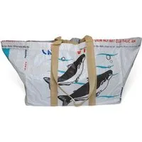 REFISHED fair fashion REFISHED fair fashion Tasche 'CARGO BAG' - upcycelte Fischfuttersäcke, #fish weiß, – Produktbild 1 von 1