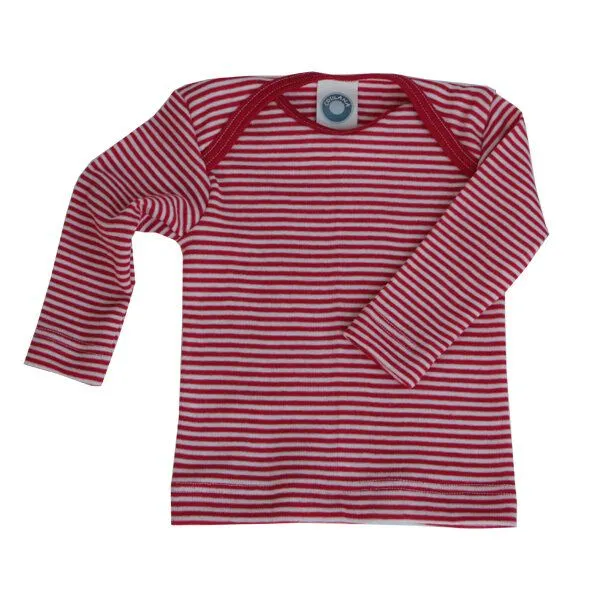 Cosilana Cosilana Baby Schlupfhemd Wolle Seide, Rot-geringelt, – Produktbild 1 von 1