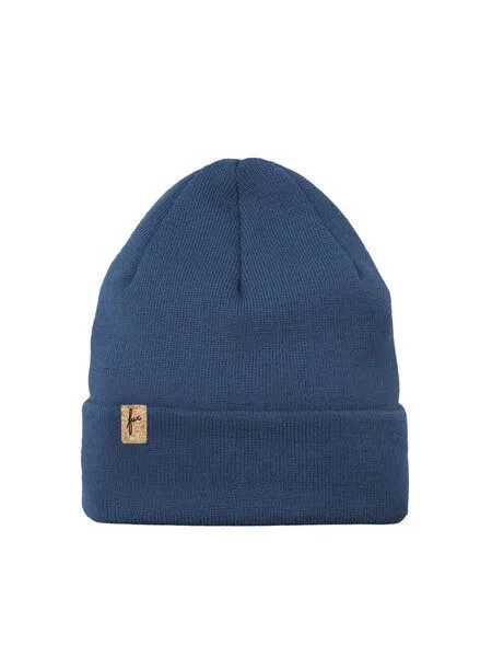 FUXBAU FUXBAU Merino Kork Beanie, Nachtblau, – Produktbild 3 von 4