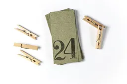 STUDIO KARAMELO STUDIO KARAMELO Adventskalenderzahlen Anhänger aus Kraftpapier | grün | mit Klammern – Produktbild 1 von 1