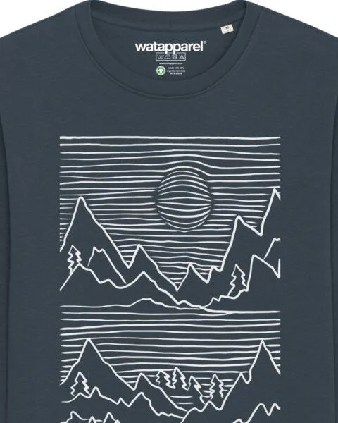 watapparel watapparel Sweatshirt Unisex Mountains, India ink grey, – Produktbild 3 von 4