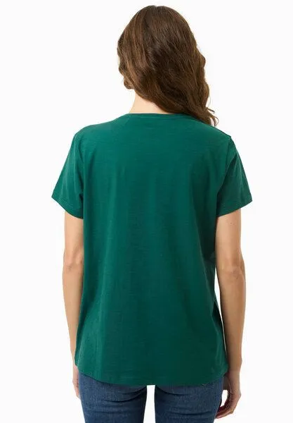 ORGANICATION ORGANICATION Damen Basic T-Shirt aus Bio-Baumwolle, Deep emerald, – Produktbild 4 von 4