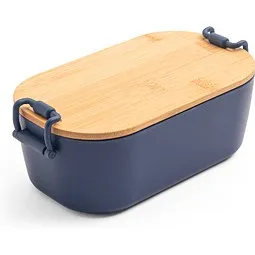 hi!dea™ hi!dea™ MAHLEB. Luftdichte PP-Box mit Bambusdeckel, Dunkelblau, – Produktbild 1 von 1