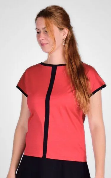 Mrs.Hippie Mrs.Hippie Bio-Blusentop „Gemma“, Rot, – Produktbild 2 von 4