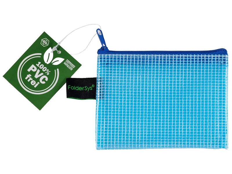 FolderSys FolderSys Kleinkram-Beutel mit Reißverschluss, DIN A7, EVA, Blau transparent, – Produktbild 1 von 1