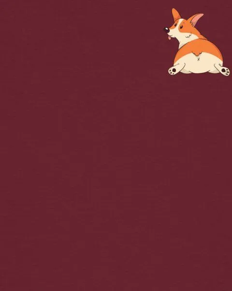 watapparel watapparel T-Shirt Frauen Corgi, Burgundy, – Produktbild 3 von 3