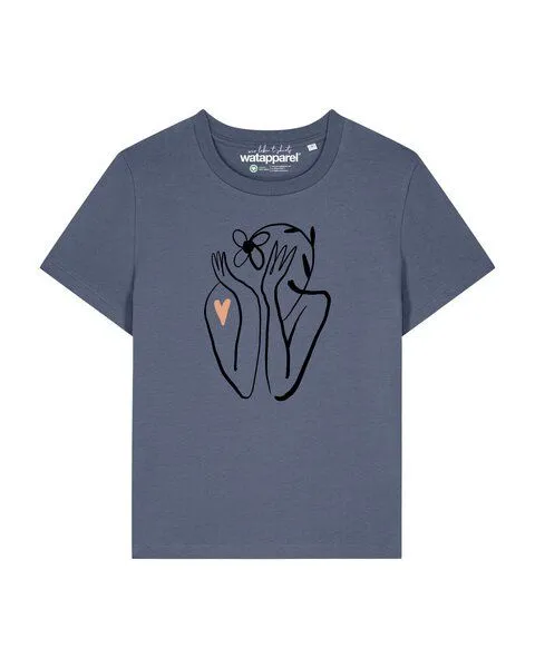 watapparel watapparel T-Shirt Frauen Self love, Blue grey, – Produktbild 1 von 2