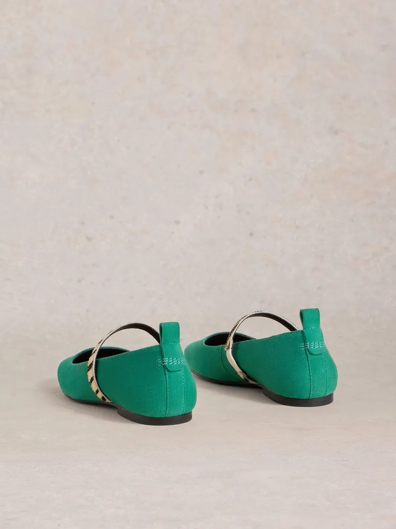 White Stuff Ballerinas Minnie mit Riemen - 36, Leuchtend grün, – Produktbild 4 von 4
