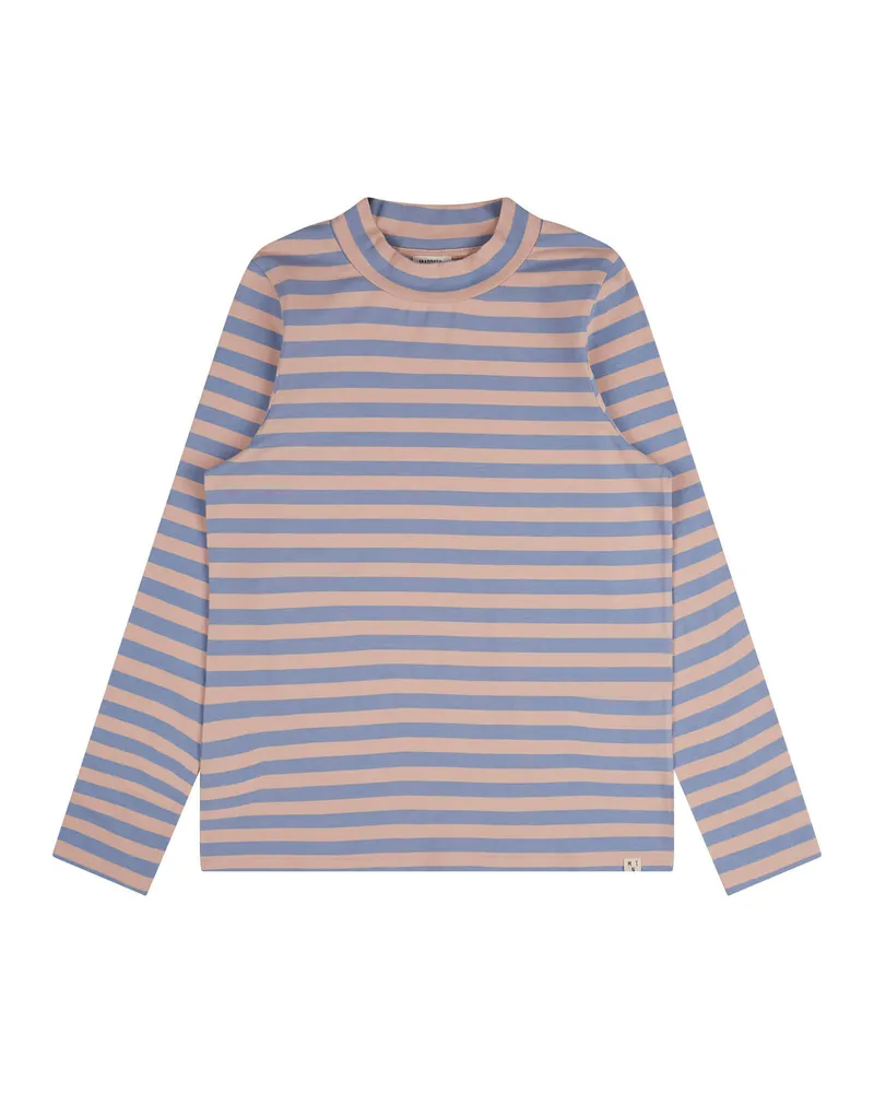 MATONA MATONA Damen vegan Kragenloses Langarmshirt Rose Pink & Blau, Hellblau, – Produktbild 1 von 2