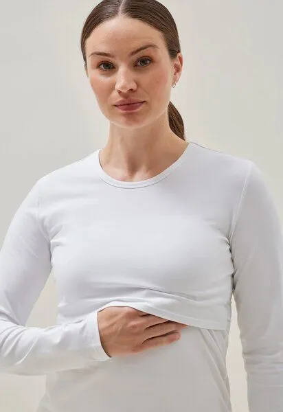 Boob Stillshirt Essential Langarmshirt von boob, Weiss, – Produktbild 1 von 4