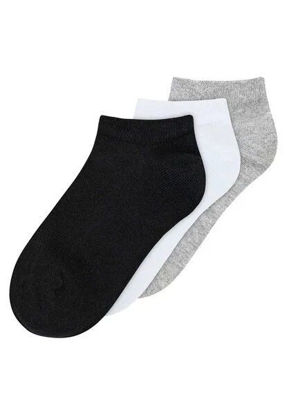 MELA Sneakersocken 3er Pack | von MELA | Fairtrade & GOTS zertifiziert, Schwarz,weiss,grau-melange, – Produktbild 1 von 1