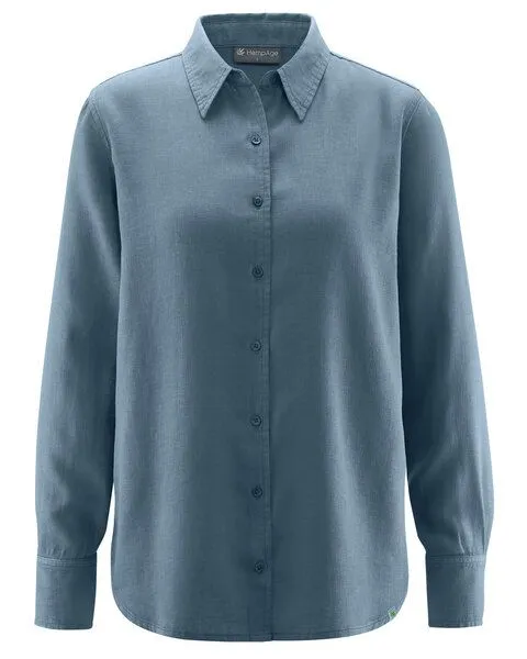 HempAge HempAge Damenbluse Hanf/Biobaumwolle, Dove (blau), – Produktbild 4 von 4