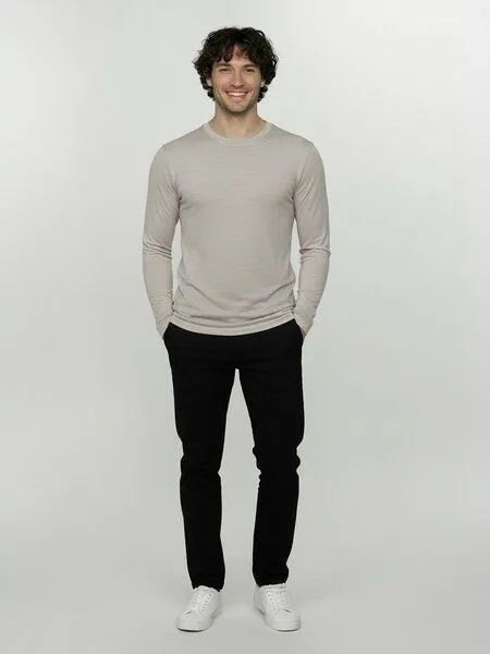 GreenBomb GREENBOMB Basic Base - Funktionales Longsleeve aus Merino-Wolle / Fair & Vegan, Grau (sandstone), – Produktbild 3 von 4