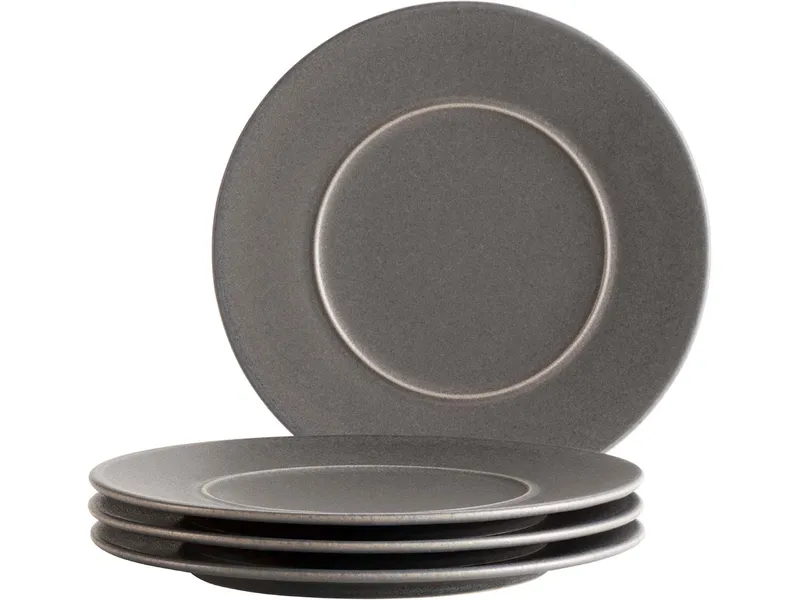 Mäser Mäser Dessertteller Set 4-tlg. "Unico" 21 cm, Anthrazit, – Produktbild 1 von 1